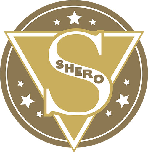image of bronze colored SHERO logo